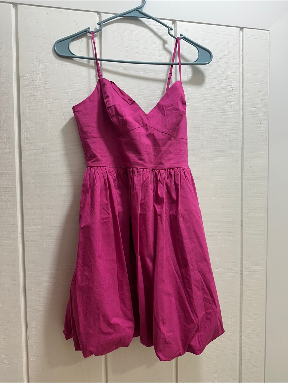 Fuchsia Spaghetti Strap Fit-and-Flare Dress